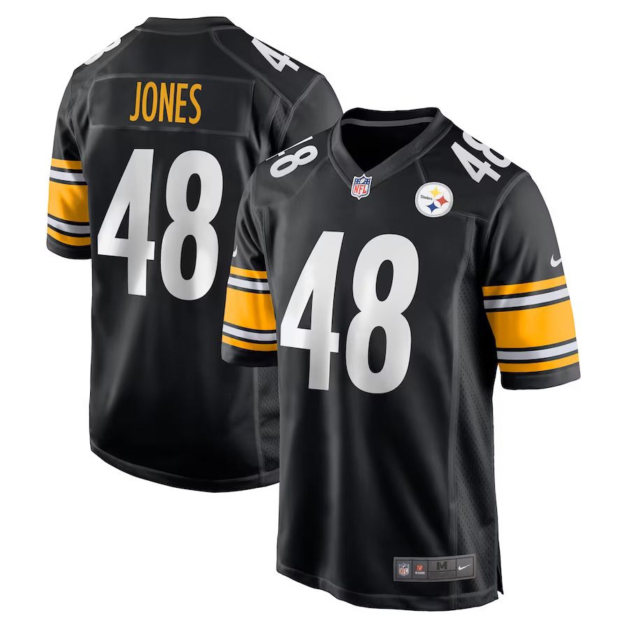 Men Pittsburgh Steelers #48 Jamir Jones Nike Black Team Game Player NFL Jersey